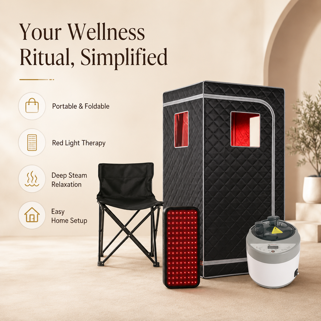 SaunaFlex Pro — Portable Steam Sauna with Red Light Therapy